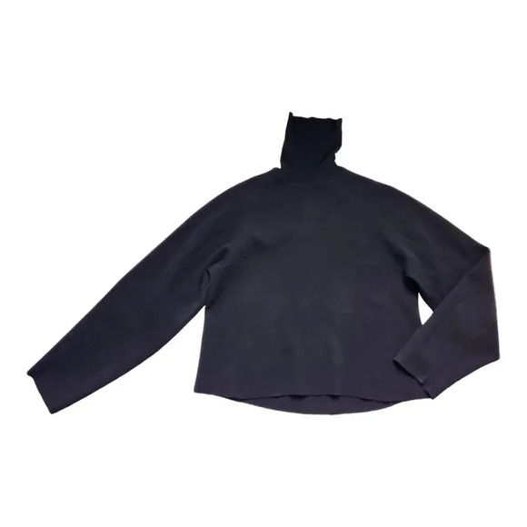 Scanlan Theodore Black Turtleneck Sweater Merino Wool Womens Medium - Picture 1 of 4